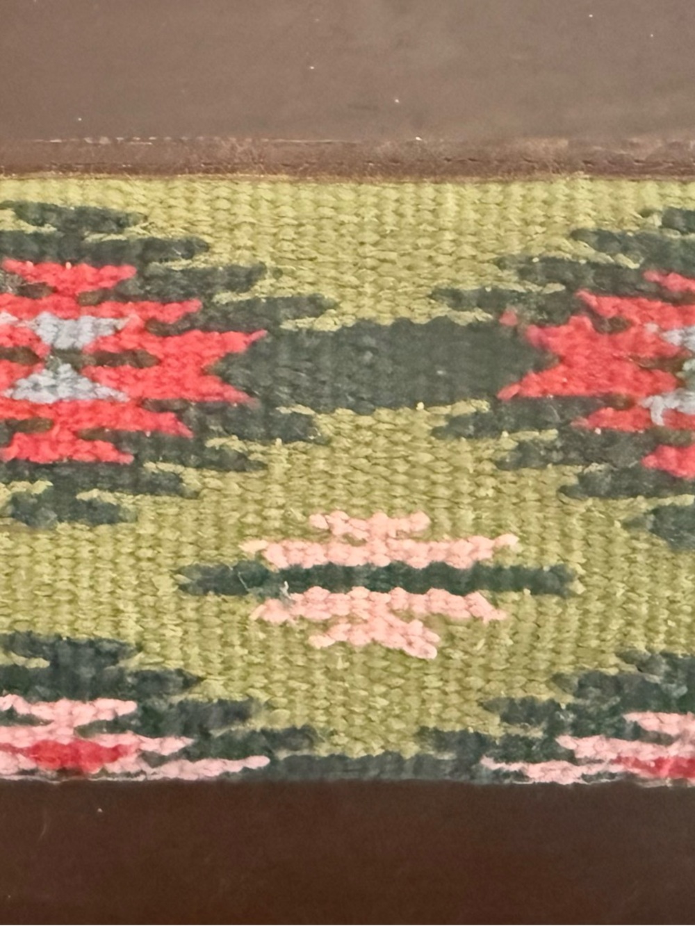 STS Ranchwear Green Southwestern Pattern Zip Wallet with Red & Pink Accents - Picture 2 of 7